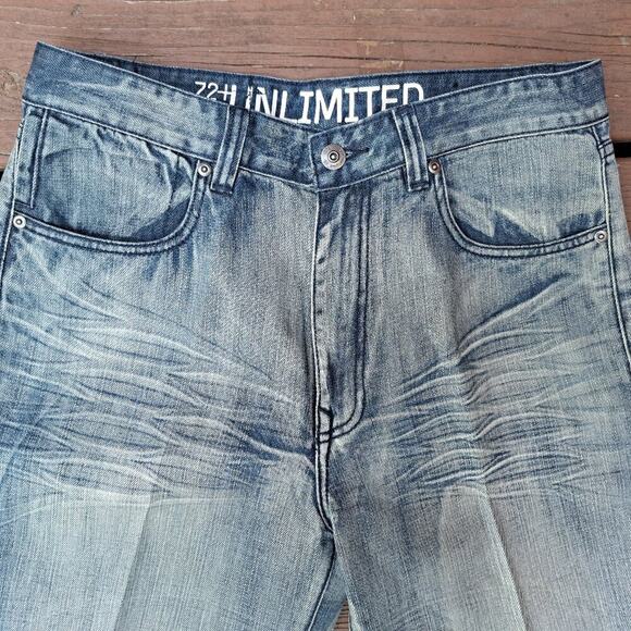 Lot of 2 Ecko Unltd 1972 Shorts Mens Size 32 Beige & Blue Denim Jean - Picture 7 of 16